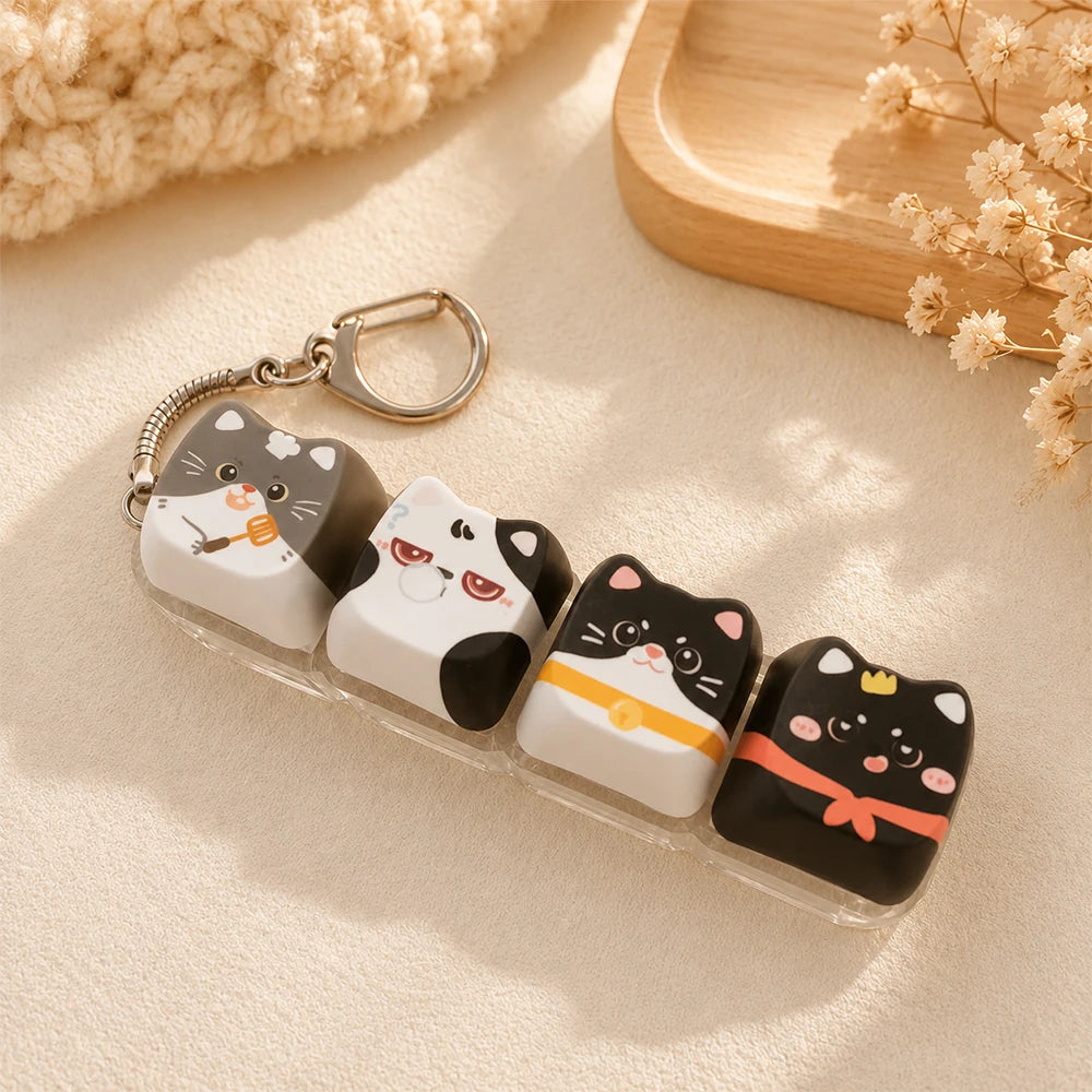Kawaii Cat Keycap Keychain