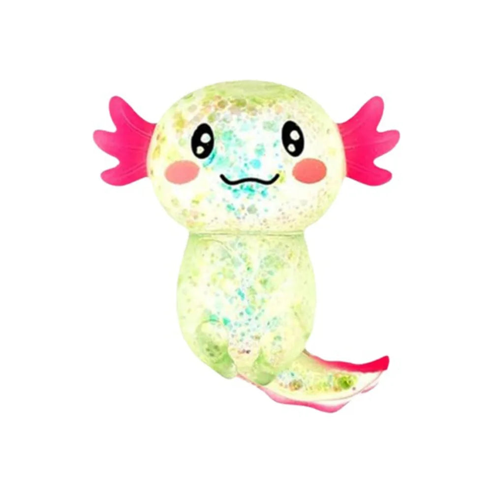Glitter Squishy Stress Glitter Soothing Texture Cute Shape Axolotl Squishy Toys Sugar Filled Squishy Fidget Stress Ball