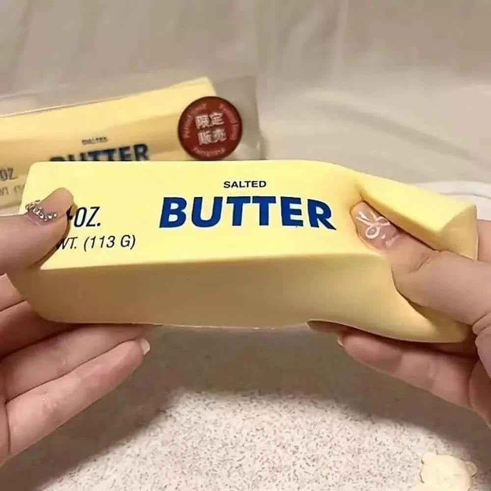 Butter Squishy, Slow Rising Butter Squishy Toy Realistic Butter Stick Squishy Stress Relief Fidget Toy, Soft Foam Squeeze Stress