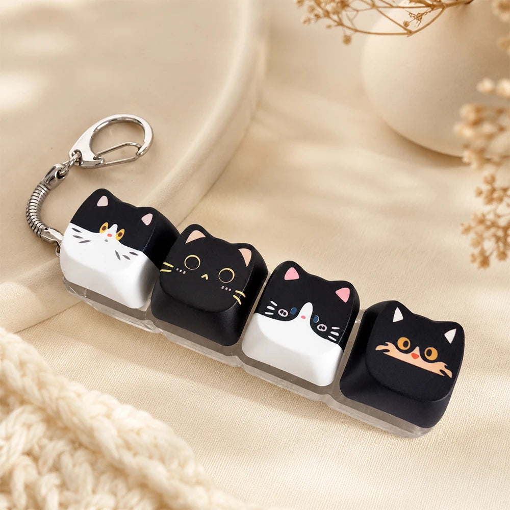Kawaii Cat Keycap Keychain