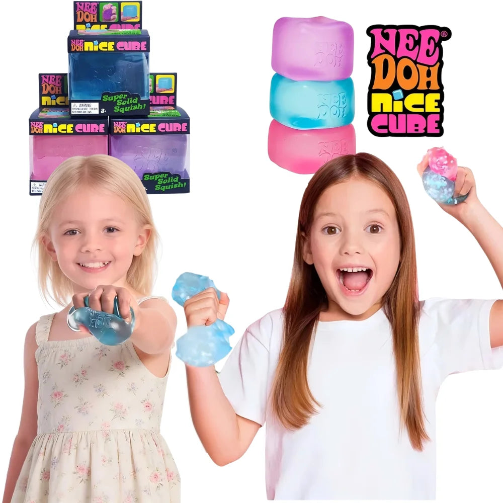Squishy Nee Doh Trending Jellyfish & Cube Squish Toy, Soft Jelly Squeeze Stress Relief Fidget Toy Sensory NeeDoh for Adults