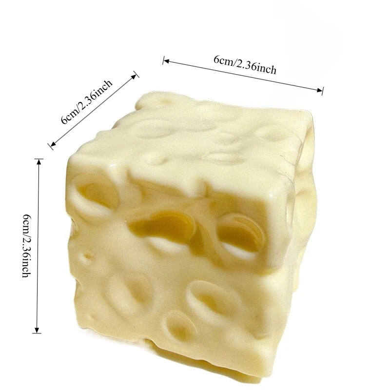 Squishy  Cheese Cube Stress Ball Shapeable Squeeze Ball Non Rebound Sensory Fidget Toys for Kids and Adults Relaxing Gifts