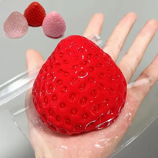 Big Strawberry Taba Squishy | Red, Pink, & Transparent Strawberry | Fidget Toy