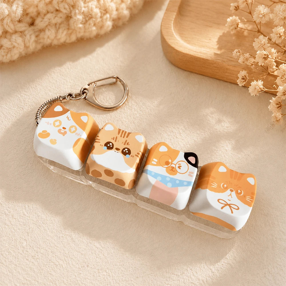 Kawaii Cat Keycap Keychain