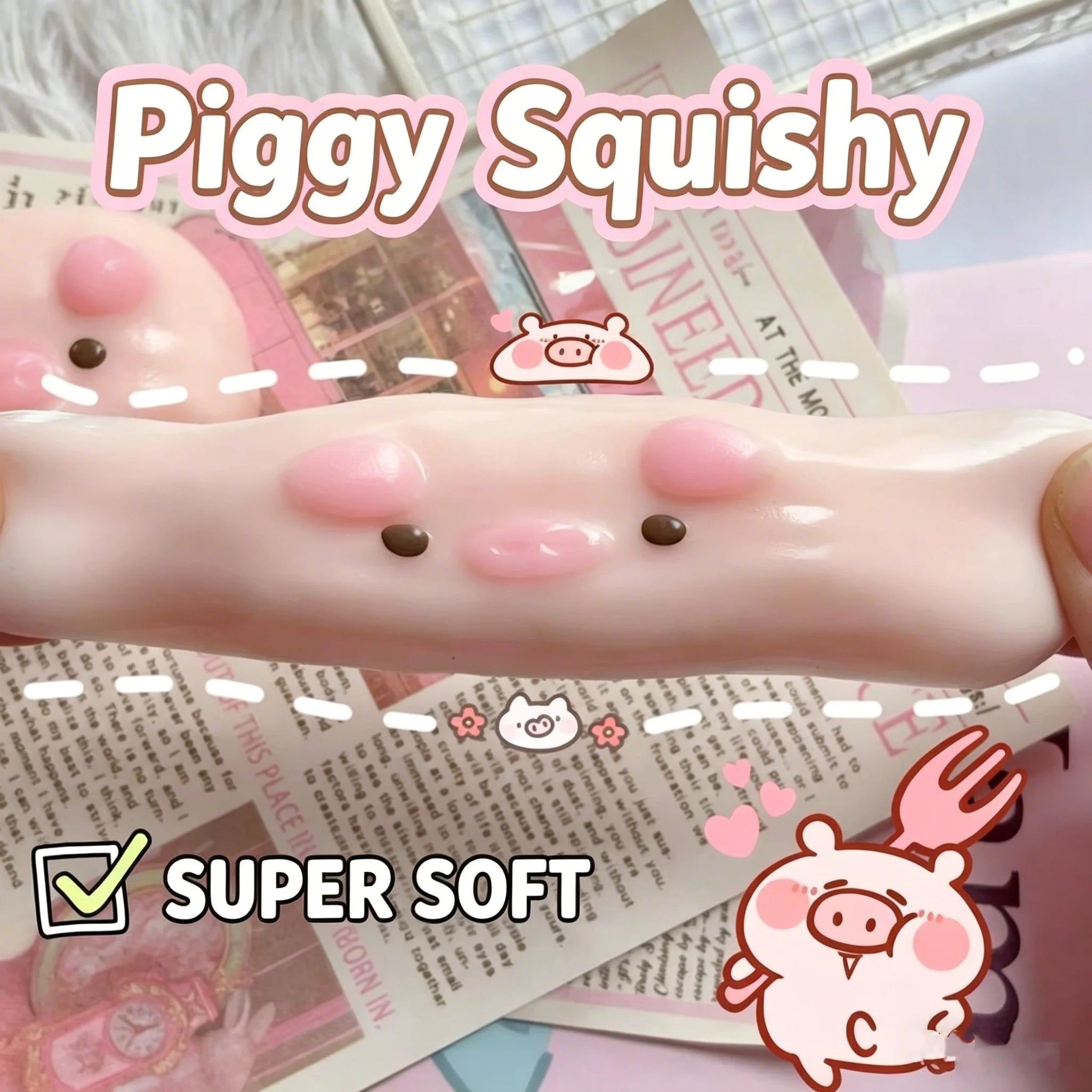 Cute Pig Squishy | Sensory Fidget Toy | Sticky | Slow Rising