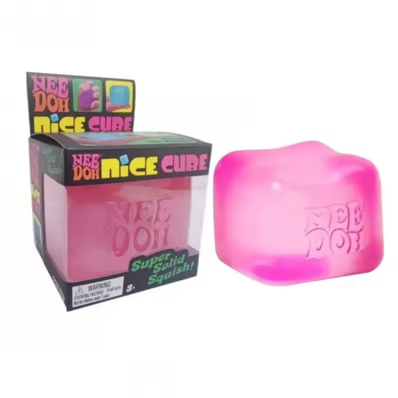 Squishy Nee Doh Trending Jellyfish & Cube Squish Toy, Soft Jelly Squeeze Stress Relief Fidget Toy Sensory NeeDoh for Adults