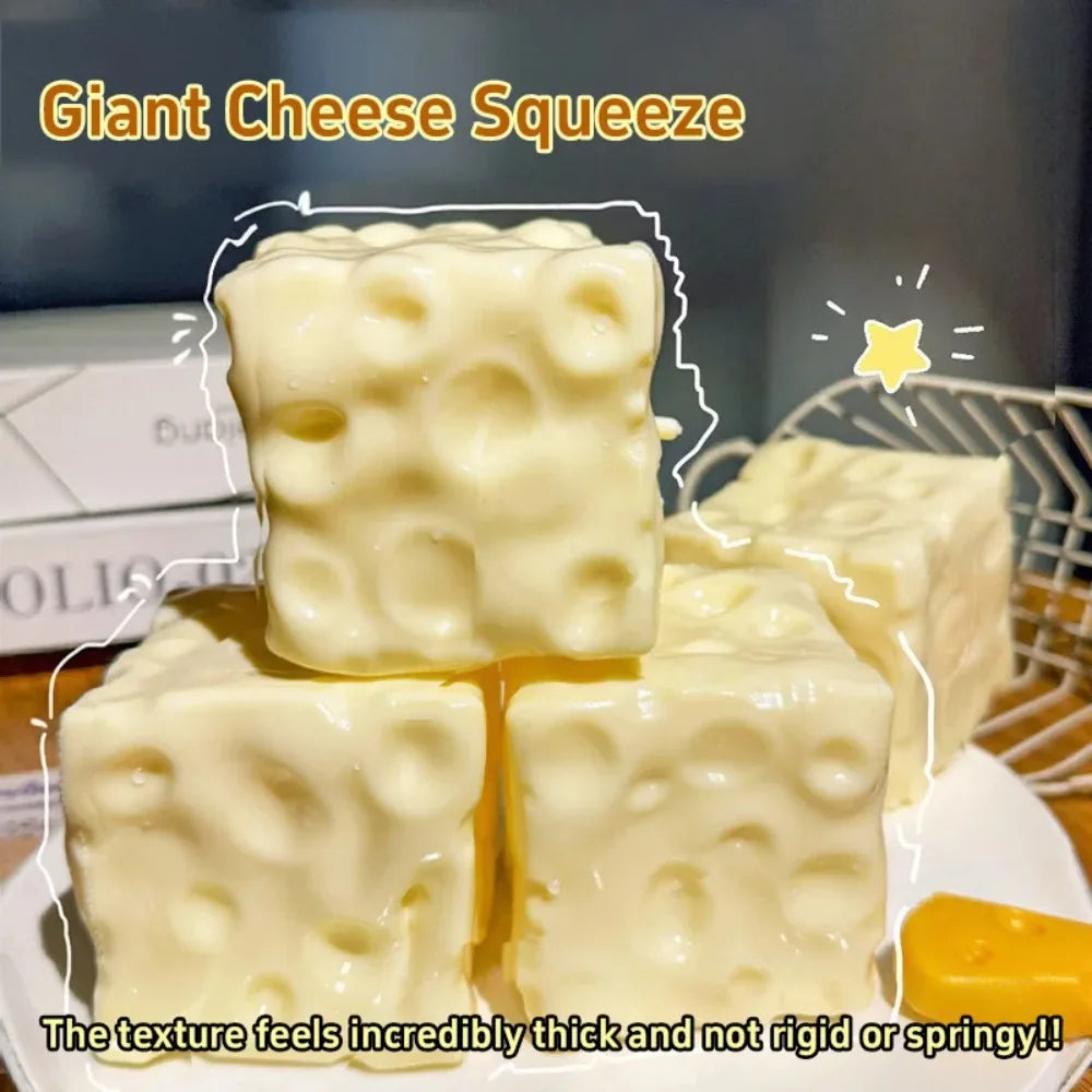 Squishy  Cheese Cube Stress Ball Shapeable Squeeze Ball Non Rebound Sensory Fidget Toys for Kids and Adults Relaxing Gifts