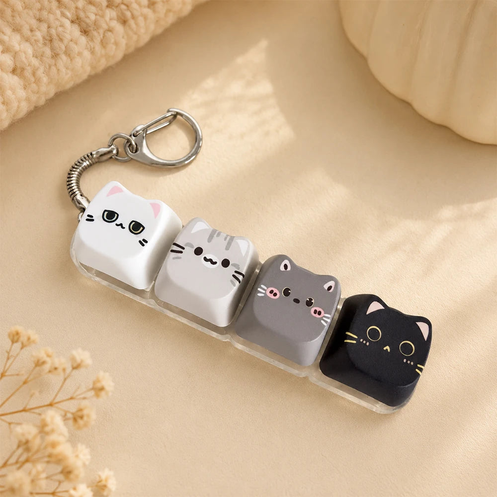 Kawaii Cat Keycap Keychain
