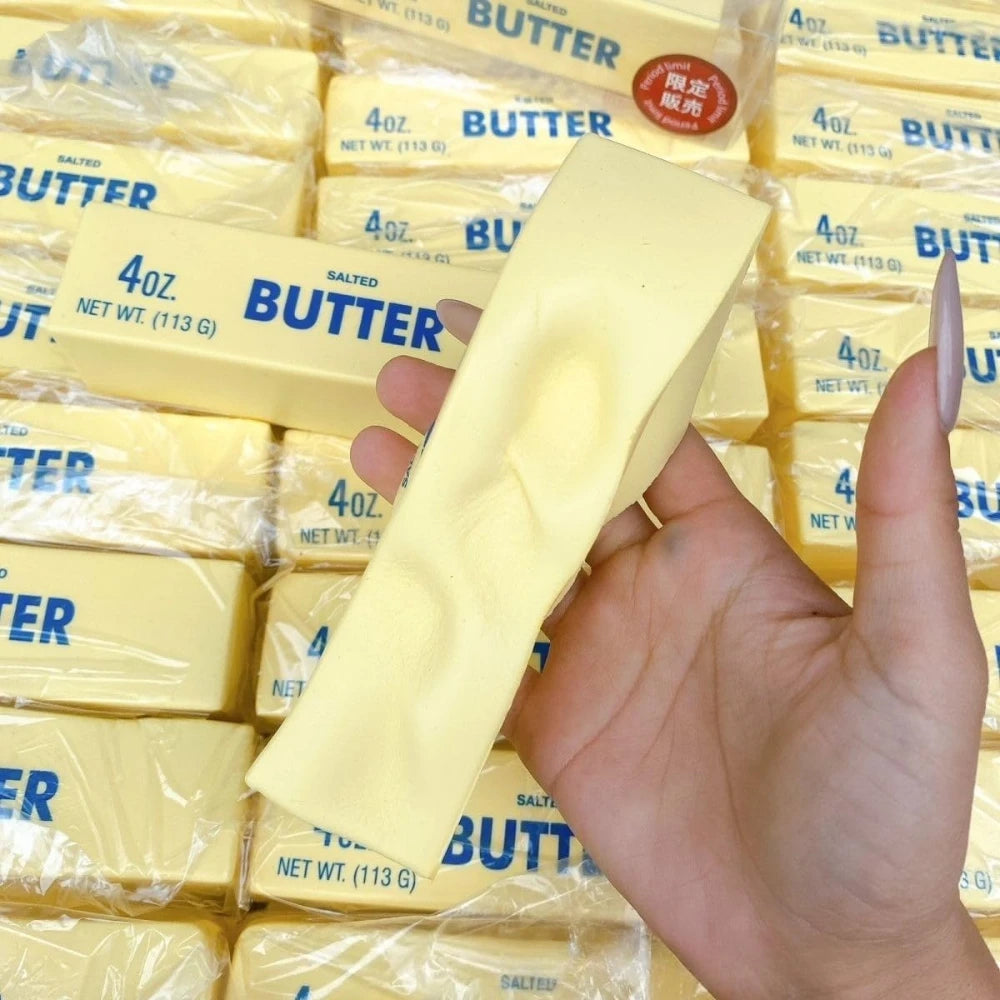 Butter Squishy, Slow Rising Butter Squishy Toy Realistic Butter Stick Squishy Stress Relief Fidget Toy, Soft Foam Squeeze Stress